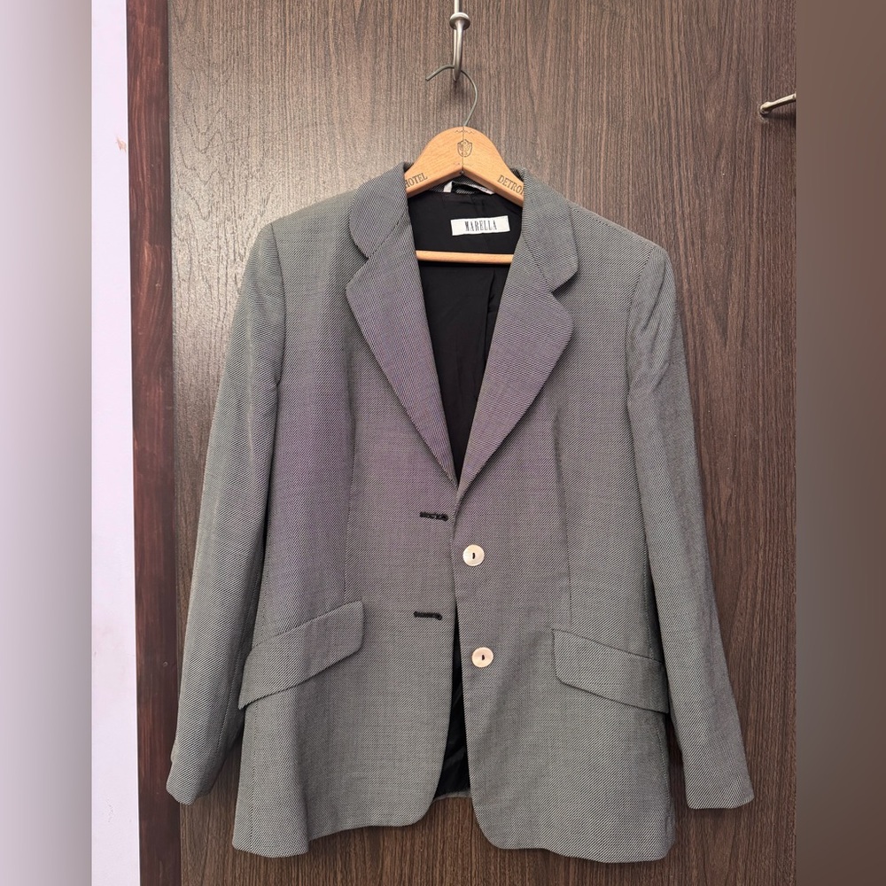 MARELLA GRAY BLACK BLAZER US8 SMALL